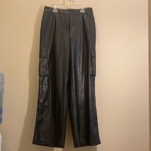 Wide Leg Leather Pants